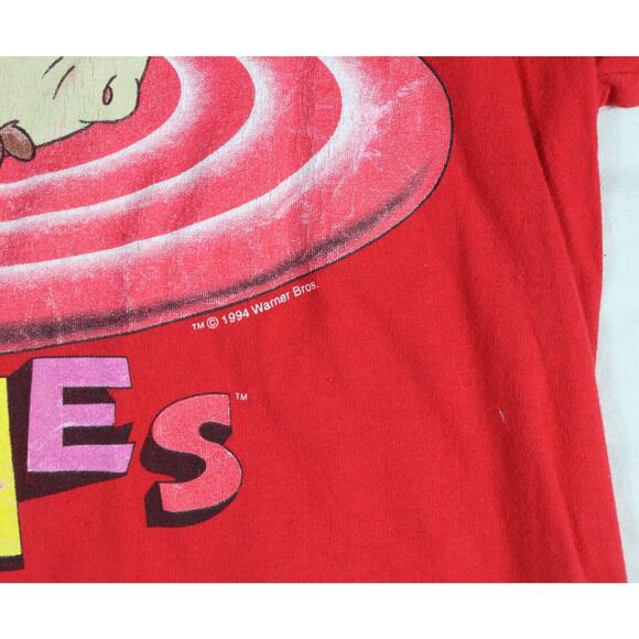 Vintage Looney Tunes Classic Mens XL T Shirt Short Sleeve Red Bugs Bunny Taz USA - Picture 8 of 8